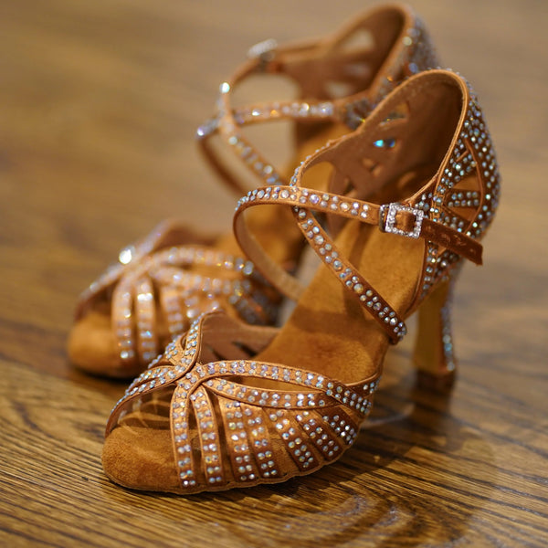 Tan ballroom deals dance shoes